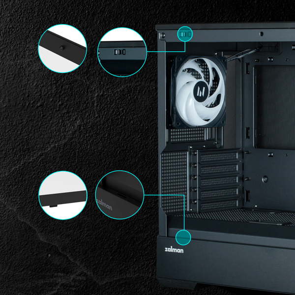Computer Case Zalman P30 V2, MiniATXT, mATX, Mini-ITX, USB, Type-C, Mic/Headphone Jack, Black
