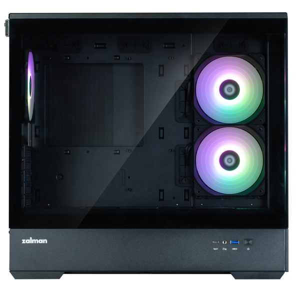 ქეისი Zalman P30 AIR, Computer Case, MiniT, mATX, Mini-ITX, USB, Type-C, Mic/Headphone Jack, Black