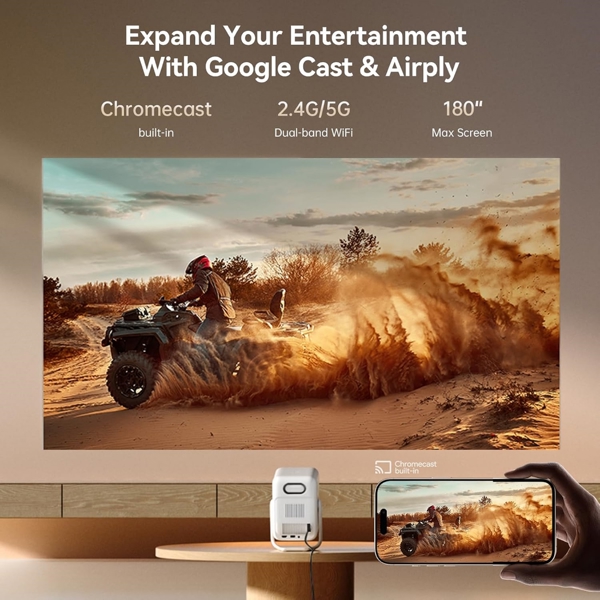 პროექტორი Wanbo T2 Ultra, LCD Projector, FHD 1920x1080, 500Lm, White