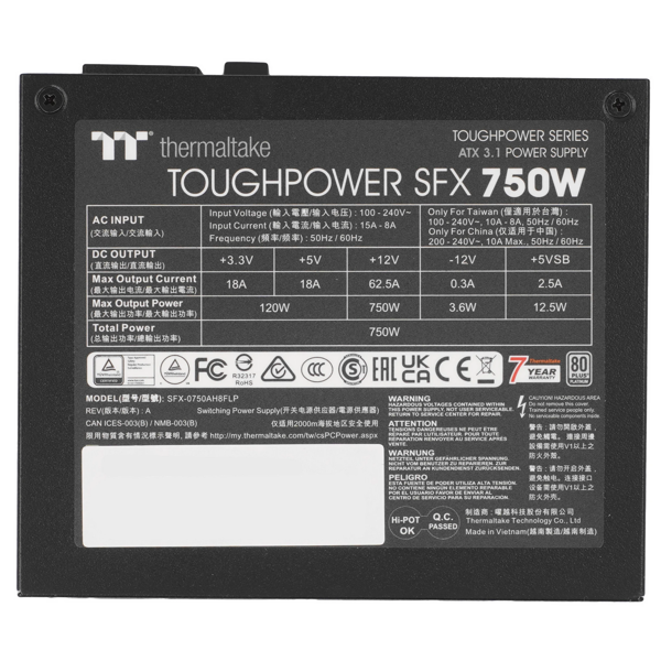 Power Supply Thermaltake PS-STP-0750FNFAPE-1, 750W, 80 Plus Platinum, Black