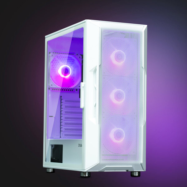 Computer Case Zalman i3 NEO ARGB, ATXMidT, ATX, mATX, Mini-ITX, USB 2.0, 2×USB 3.0, Headphones, MIC, White