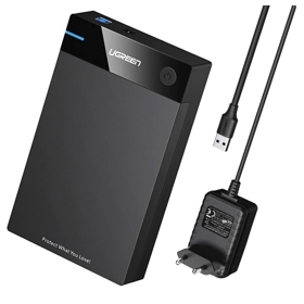 მყარი დისკის ქეისი UGREEN US222 (50422) 3.5" USB 3.0 Hard Drive Enclosure, Black