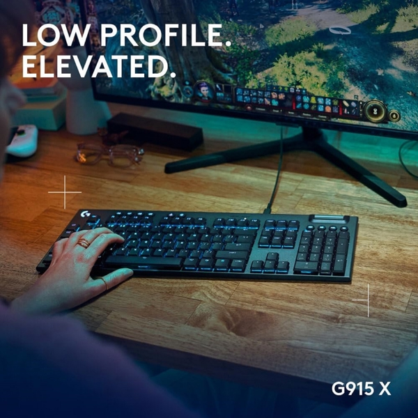 კლავიატურა Logitech 920-012942 G915 X, Wired, USB, RGB, Mechanical Gaming Keyboard, Black