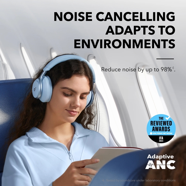 ყურსასმენი SoundCore A3035G31 Space One, Headset, Wireless, Bluetooth, Blue