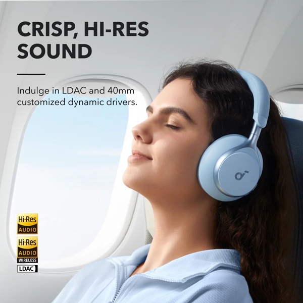 ყურსასმენი SoundCore A3035G31 Space One, Headset, Wireless, Bluetooth, Blue