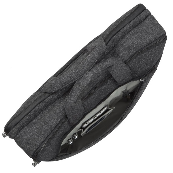 ნოუთბუქის ჩანთა Rivacase 8831 melange ECO, 15.6", Laptop Bag, Black