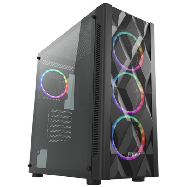Computer Case FSP CMT595AL, MidT E-ATX, Micro ATX, Mini-ITX, USB3.0, 2×USB 2.0, Black