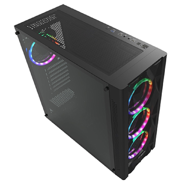 Computer Case FSP CMT595AL, MidT E-ATX, Micro ATX, Mini-ITX, USB3.0, 2×USB 2.0, Black