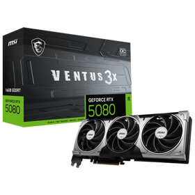 ვიდეო დაფა MSI 912-V531-264 VENTUS 3X OC, GeForce RTX5080, 16GB, 256Bit, DP, HDMI, Black
