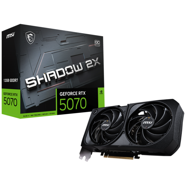 ვიდეო დაფა MSI 912-V532-005 SHADOW 2X OC, GeForce RTX5070, 12GB, 192Bit, DP, HDMI, Black