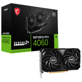 ვიდეო დაფა MSI 912-V516-209 VENTUS 2X, GeForce RTX4060, 8GB, 128Bit, DP, HDMI, Black