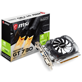 ვიდეო დაფა MSI 912-V809-2216 GeForce GT 730, 4GB, 128Bits, HDMI, VGA, DVI-D, Black/White