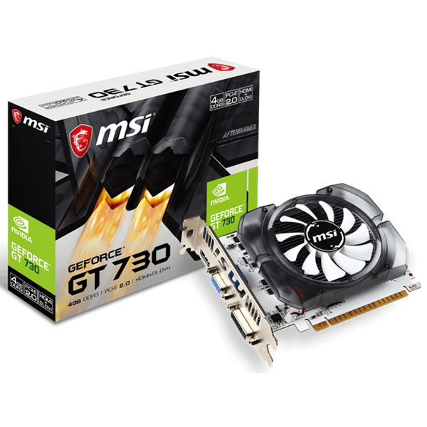 ვიდეო დაფა MSI 912-V809-2216 GeForce GT 730, 4GB, 128Bits, HDMI, VGA, DVI-D, Black/White