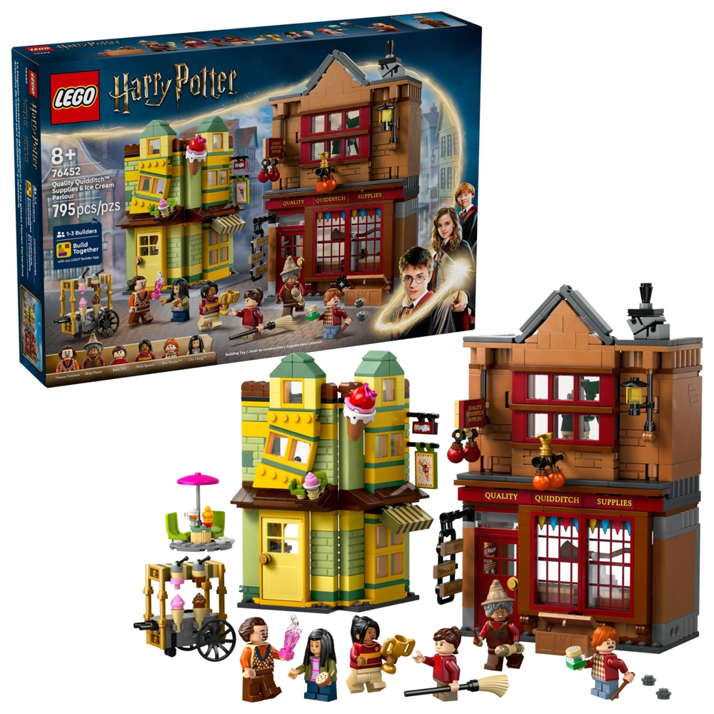 ასაწყობი კონსტრუქცია Lego 76452, Quality Quidditch Supplies & Ice Cream Parlour, Prefabricated Construction