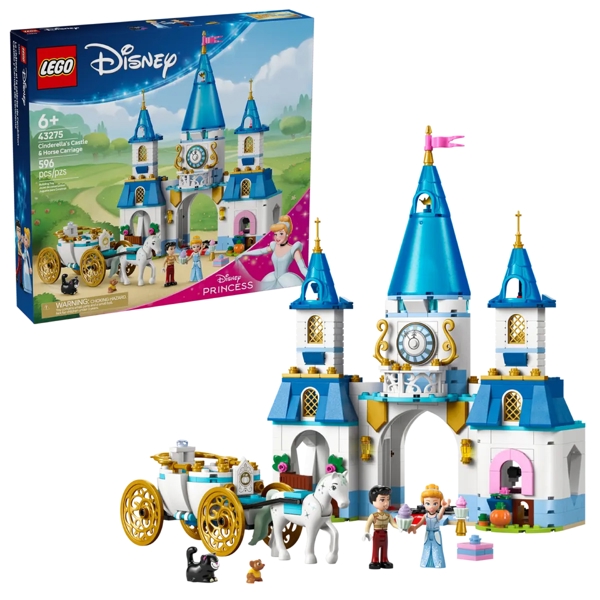 ასაწყობი კონსტრუქცია Lego 43275 Disney Princess Cinderella's Castle & Horse Carriage, Prefabricated Construction
