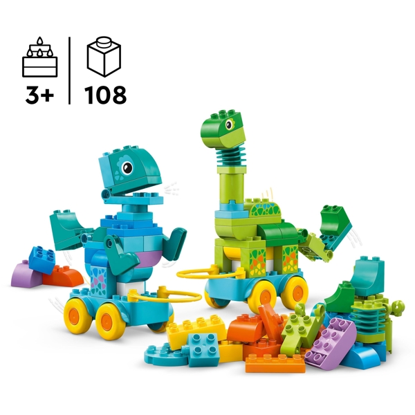 ასაწყობი კონსტრუქცია Lego 10451, 3in1 Dinosaurs on Wheels, Prefabricated Construction