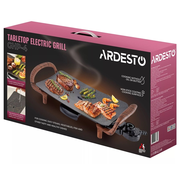 გრილი Ardesto GHP-4, 1500W, Grill, Black