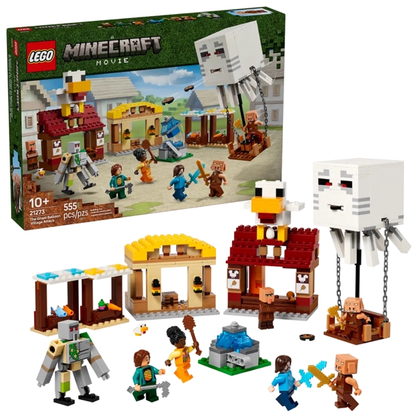 ასაწყობი კონსტრუქცია Lego 21273 Minecraft The Ghast Balloon Village Attack, Prefabricated Construction
