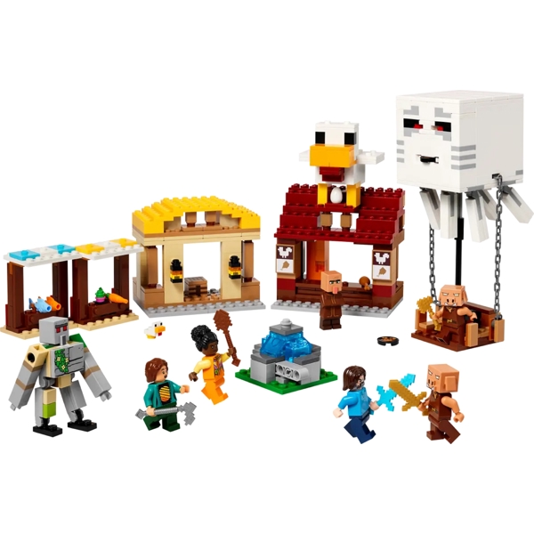ასაწყობი კონსტრუქცია Lego 21273 Minecraft The Ghast Balloon Village Attack, Prefabricated Construction