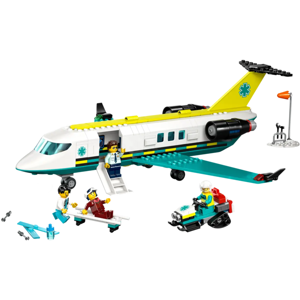 ასაწყობი კონსტრუქცია Lego 60465, Emergency Air Ambulance Airplane, Prefabricated Construction