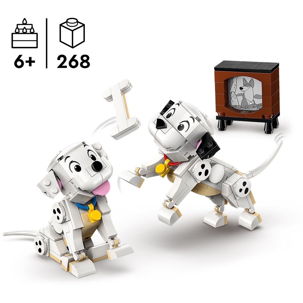 ასაწყობი კონსტრუქცია Lego 43271, Lucky & Penny 101 Dalmatians Puppies, Prefabricated Construction