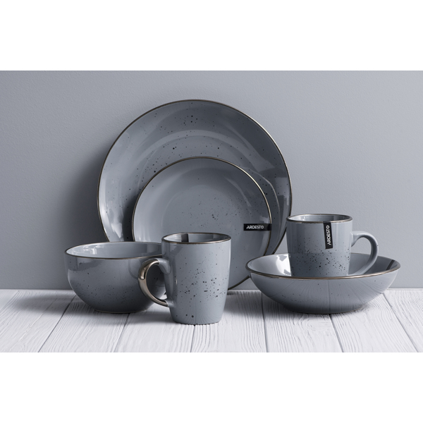 Dinner Plate Ardesto AR2926GREY Bagheria Grey, 26cm, Gray