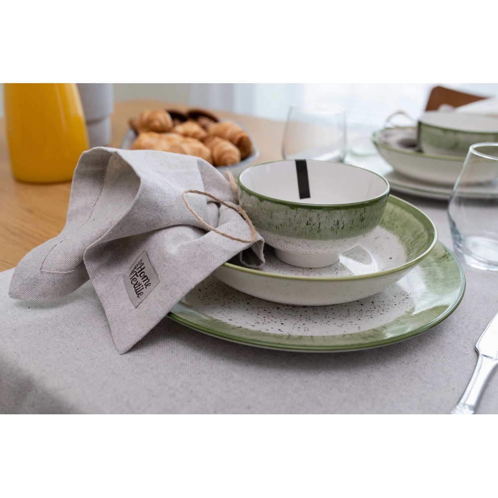 Dinner Plate Ardesto AR2927SWG Siena, 27cm, White/Green
