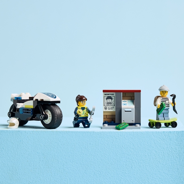 ასაწყობი კონსტრუქცია Lego 60455, Police Motorcycle Chase, Prefabricated Construction