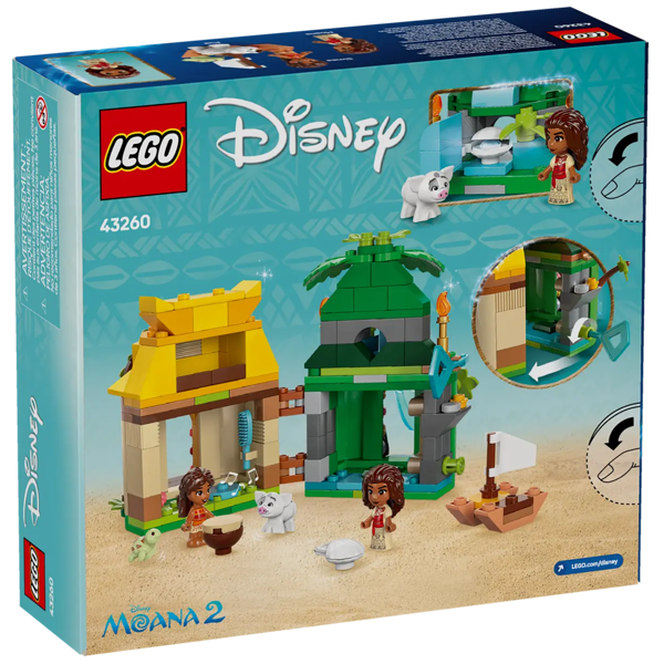 ასაწყობი კონსტრუქცია Lego 43260, Moana's Island Fun, Prefabricated Construction