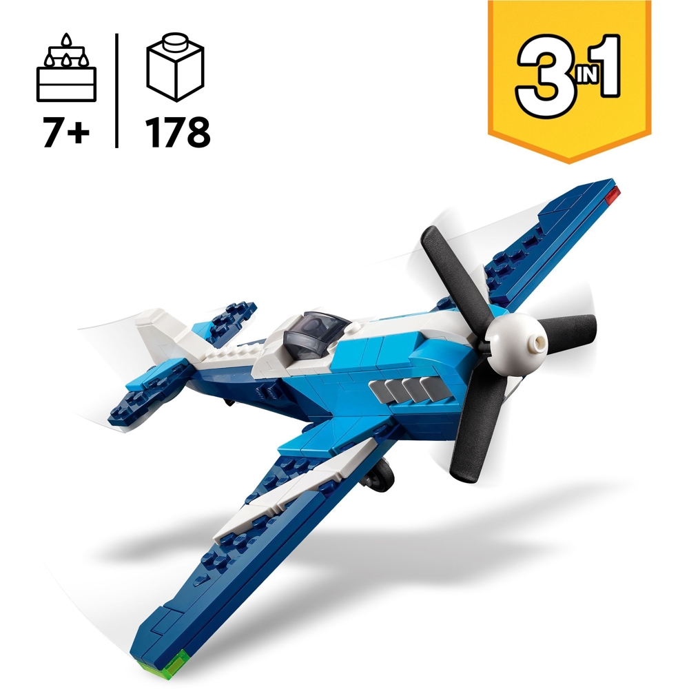 ასაწყობი კონსტრუქცია Lego 31160, Aircraft: Race Plane, Prefabricated Construction