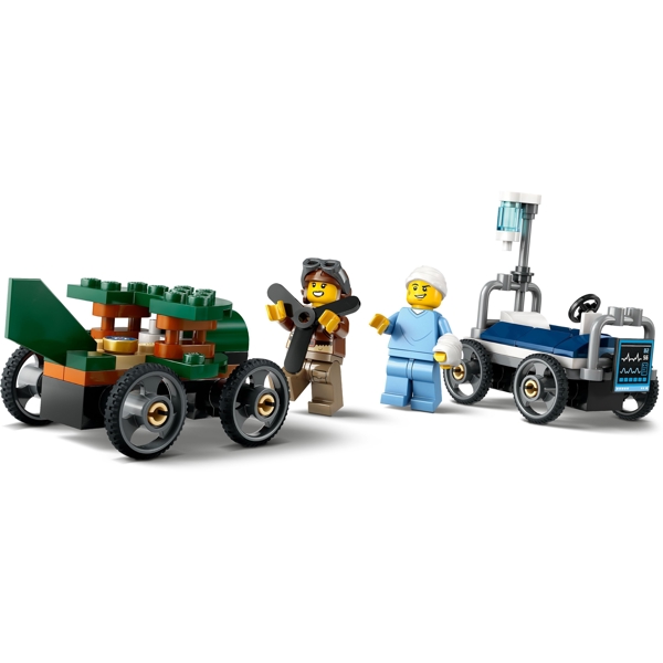 ასაწყობი კონსტრუქცია Lego 60459, Airplane vs. Hospital Bed Race Car Pack, Prefabricated Construction
