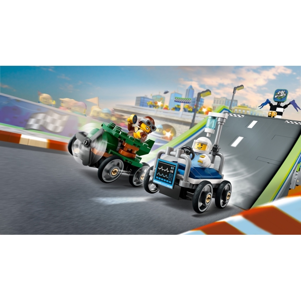 ასაწყობი კონსტრუქცია Lego 60459, Airplane vs. Hospital Bed Race Car Pack, Prefabricated Construction
