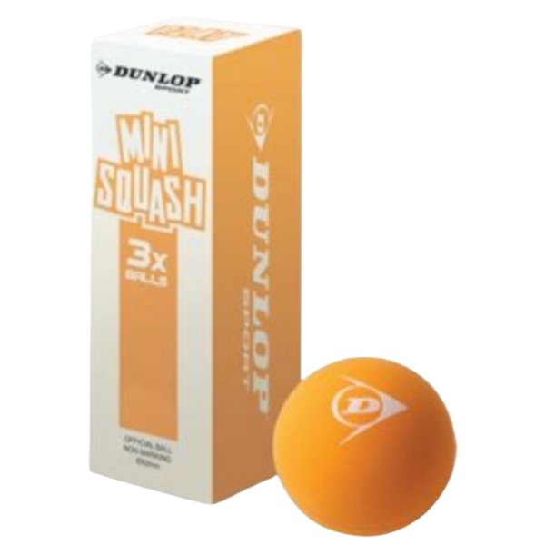 Mini Squash Ball Dunlop 627DN753140, 3Pcs, Orange