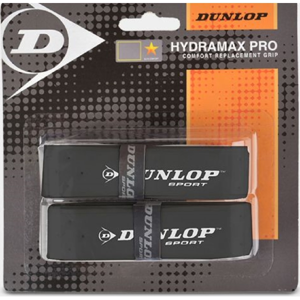 Squash Racket Replacement Grips Dunlop 623DN613252, 2Pcs, Black
