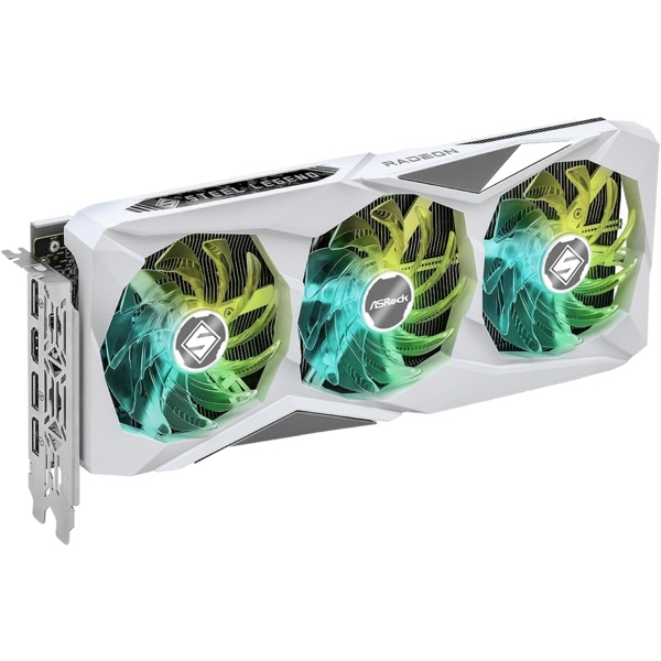 Graphic Card ASRock 90-GA4ZZZ-00UANF Steel Legend OC, RX 7600 XT, 16GB, 128-bit, DP, HDMI, White