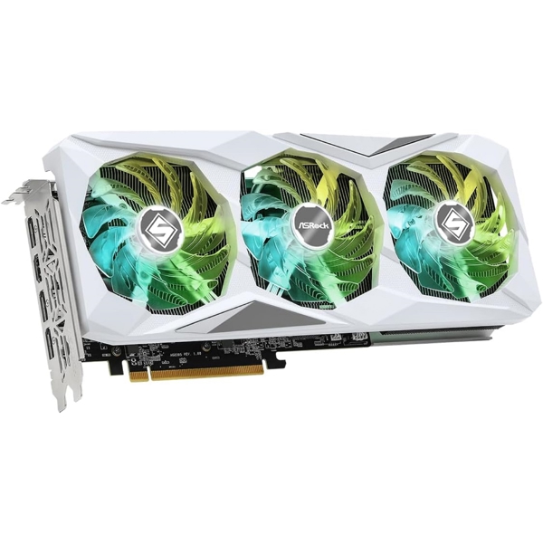Graphic Card ASRock 90-GA4ZZZ-00UANF Steel Legend OC, RX 7600 XT, 16GB, 128-bit, DP, HDMI, White