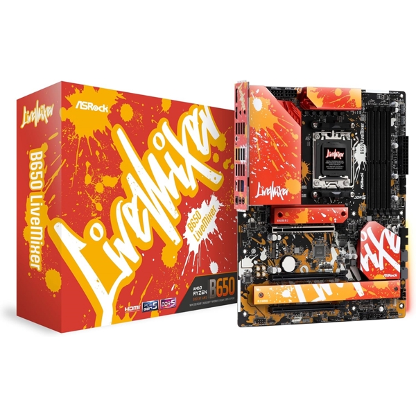 დედა დაფა ASRock 90-MXBJ50-A0UAYZ B650 LiveMixer, AM5, DDR5, 192GB