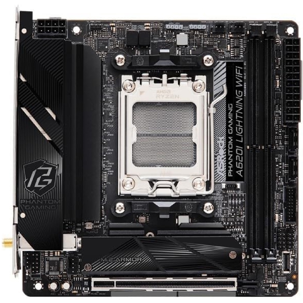 დედა დაფა ASRock 90-MXBMN0-A0UAYZ A620I, AM5, DDR5, 96GB