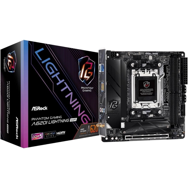 დედა დაფა ASRock 90-MXBMN0-A0UAYZ A620I, AM5, DDR5, 96GB