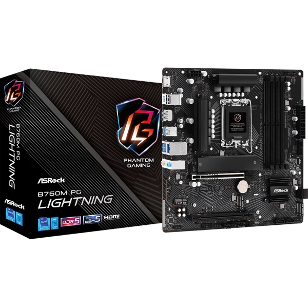 დედა დაფა ASRock 90-MXBM20-A0UAYZ B760M PG LIGHTNING, LGA 1700, DDR5, 192GB