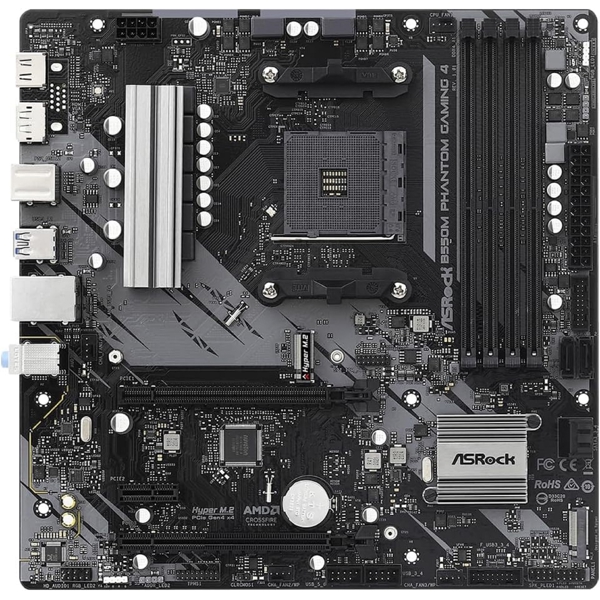 დედა დაფა ASRock 90-MXBE90-A0UAYZ B550M PHANTOM GAMING 4, AM4, DDR4, 128GB