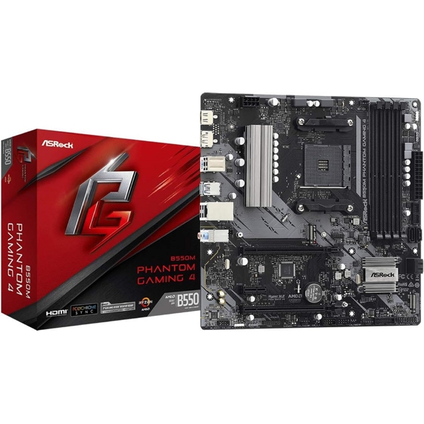 დედა დაფა ASRock 90-MXBE90-A0UAYZ B550M PHANTOM GAMING 4, AM4, DDR4, 128GB
