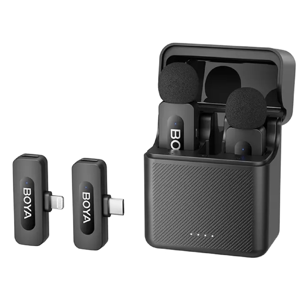Wireless Microphone Boya BY-V3, USB-C, Lightning, 3.5mm, Black