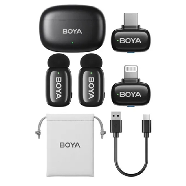 Wireless Microphone Boya BOYAMINI-12, USB-C, Lightning, Black