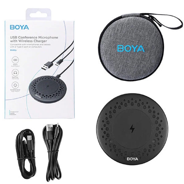 აუდიო საკონფერენციო სისტემა Boya Blobby, USB-C, 3.5mm, Audio Conference System, Black