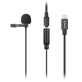 Wired Microphone Boya BY-M2, Lightning, 3.5mm, Black
