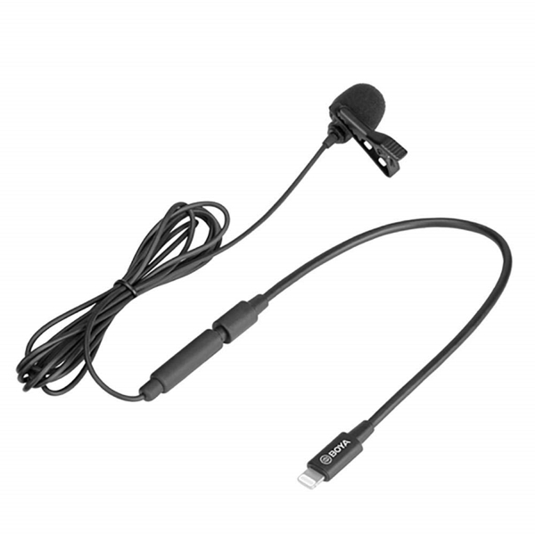 მიკროფონი Boya BY-M2, Wired Microphone, Lightning, 3.5mm, Black
