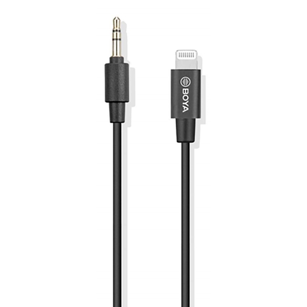 მიკროფონი Boya BY-M2, Wired Microphone, Lightning, 3.5mm, Black