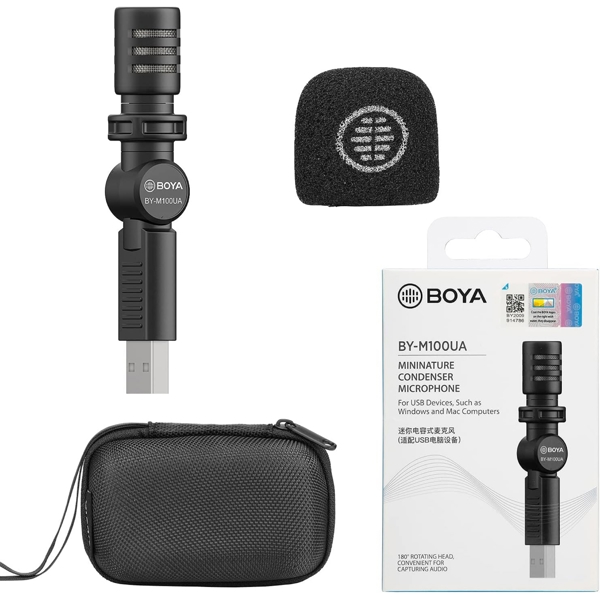 Wired Microphone Boya BY-M100UA, USB, Black