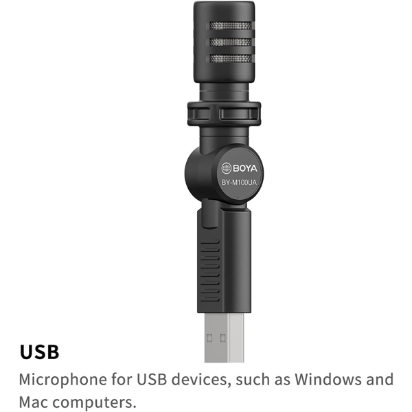 Wired Microphone Boya BY-M100UA, USB, Black